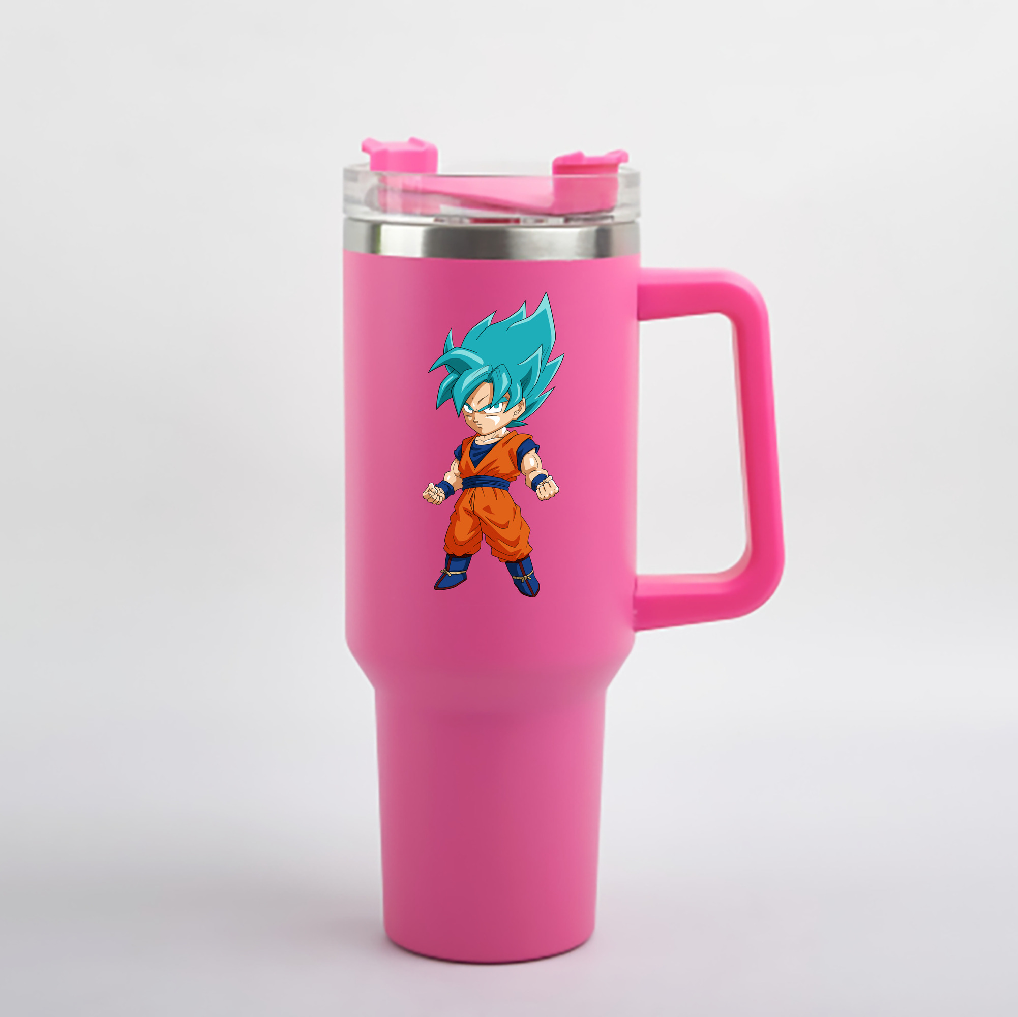 （画像用） ドラゴンボール 孫 悟飯（そんごはん）DRAGON BALL Son Gohan 1200mL車用タンブラー - クリスタルステッカー（プラスチックストロー付き）